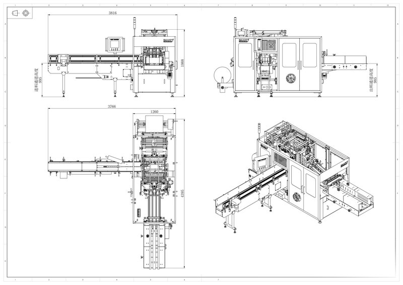 Overall size of facial tissue packing machines