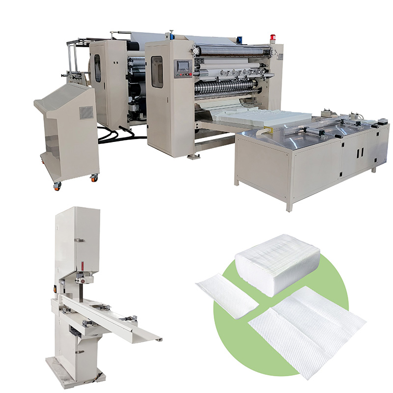 Simple operation glue lamination N fold hand towel paper making machine production line