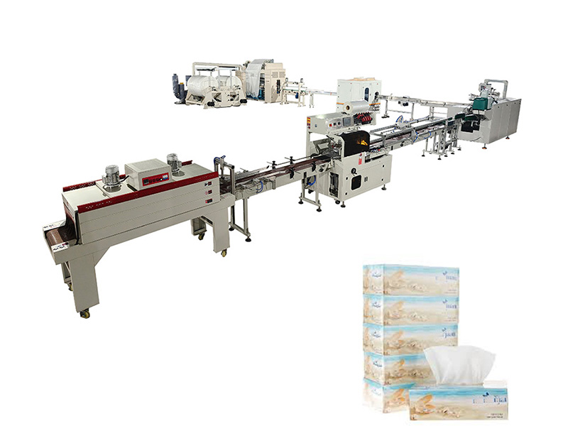 Automatic box drawing facial tissue paper machine production line