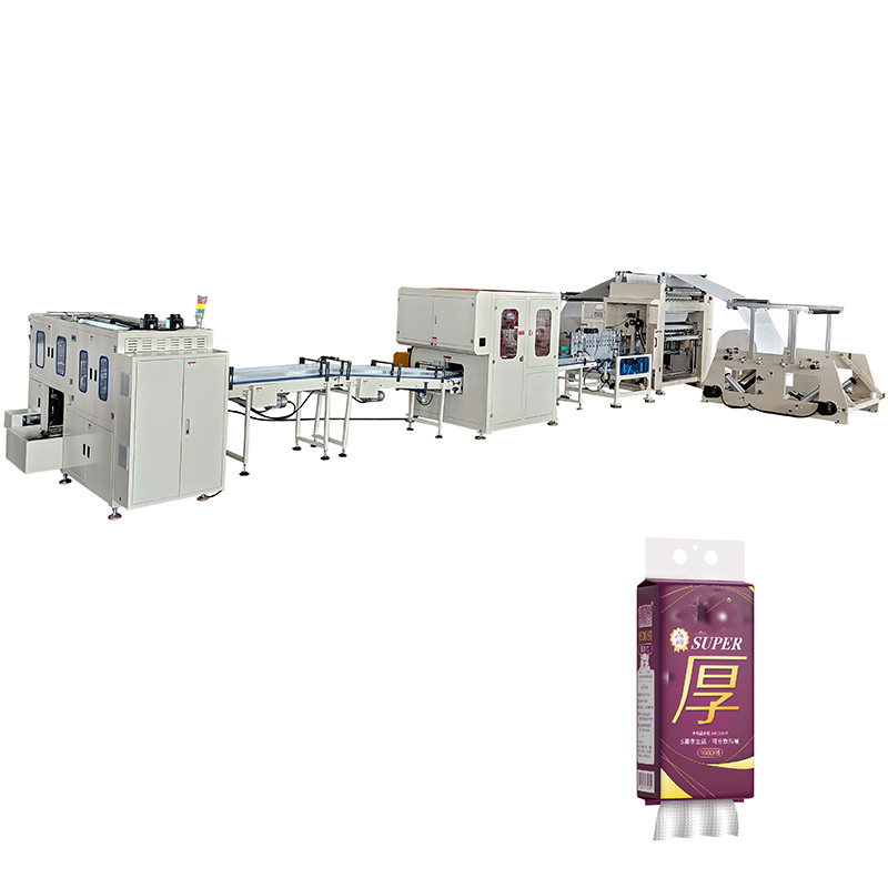 Hanging type automatic bottom drawing facial tissue paper making machine production line