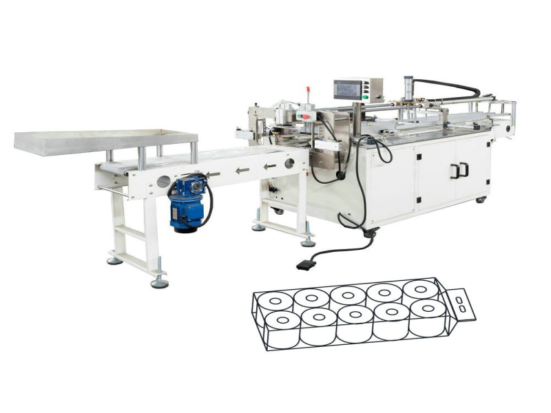 Semi automatic toilet tissue paper multi rolls packing machine