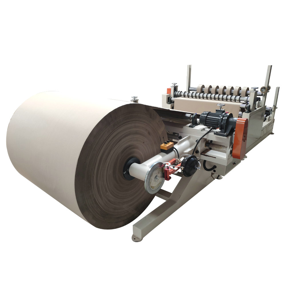 Kraft paper roll rewinding machine