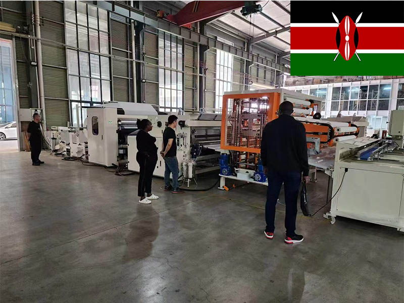 Fully automatic toilet paper kitchen towel roll making machine in Kenya