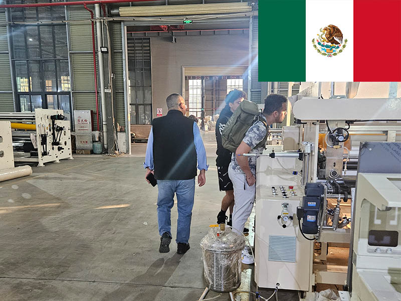 Automatic bottom-pull facial tissue paper production line machine in Mexico