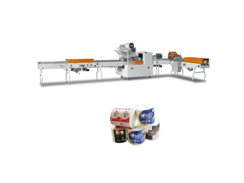 Automatic toilet tissue paper single roll packing machine