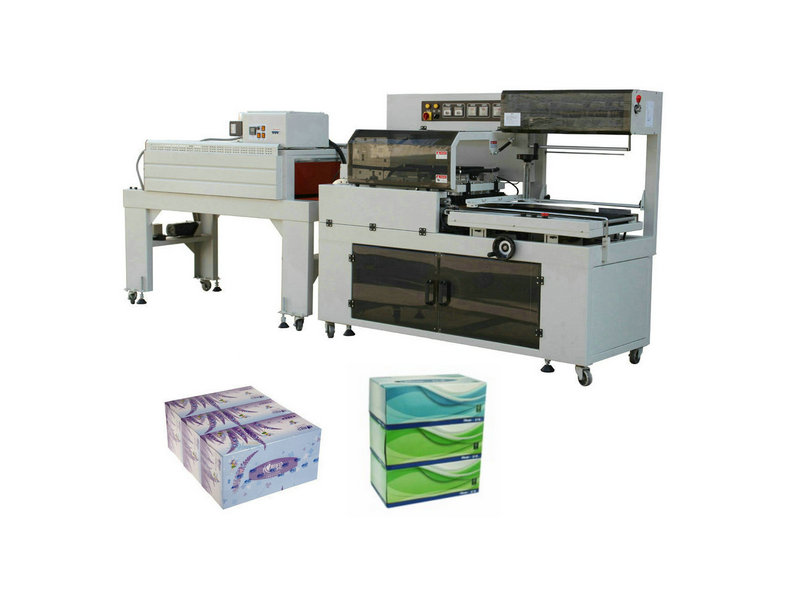 Automatic box facial tissue shrink film packing machine