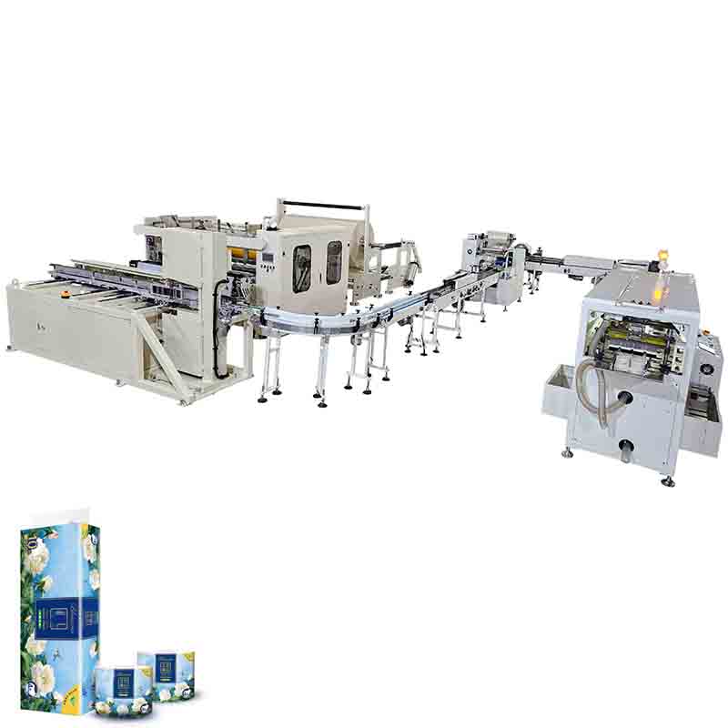 Fully auto 10 roll package small single toilet roll paper making machine production line