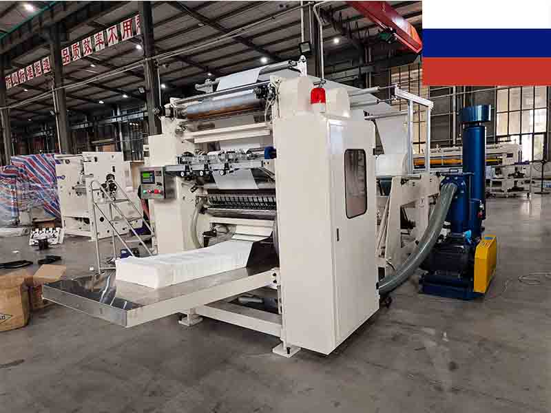 High speed 2 lines V fold hand towel paper making machine in Russia