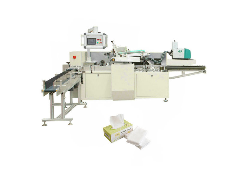 China automatic facial tissue paper cardboard box packaging machine