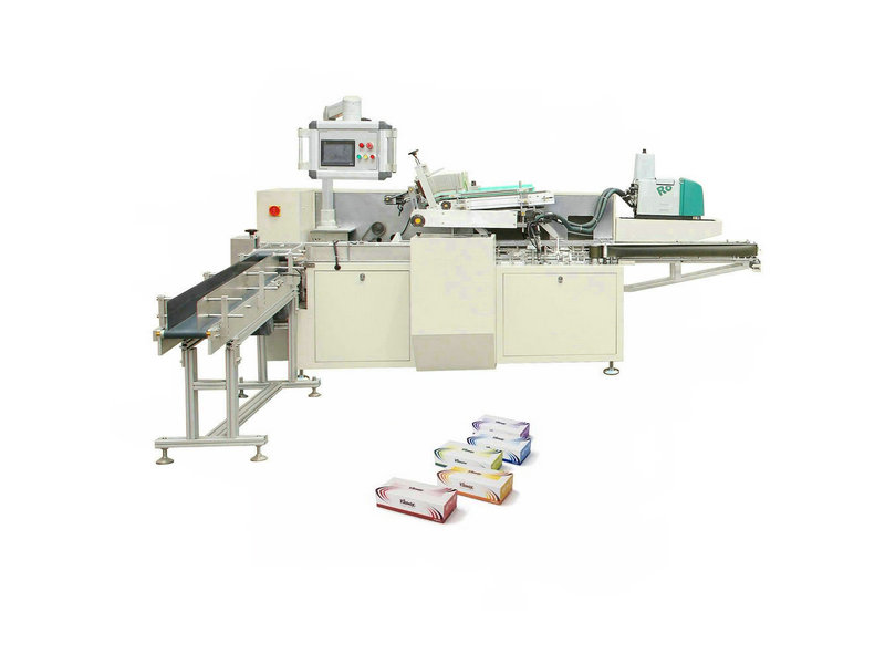 Face tissue hand towel paper carton box packaging machine