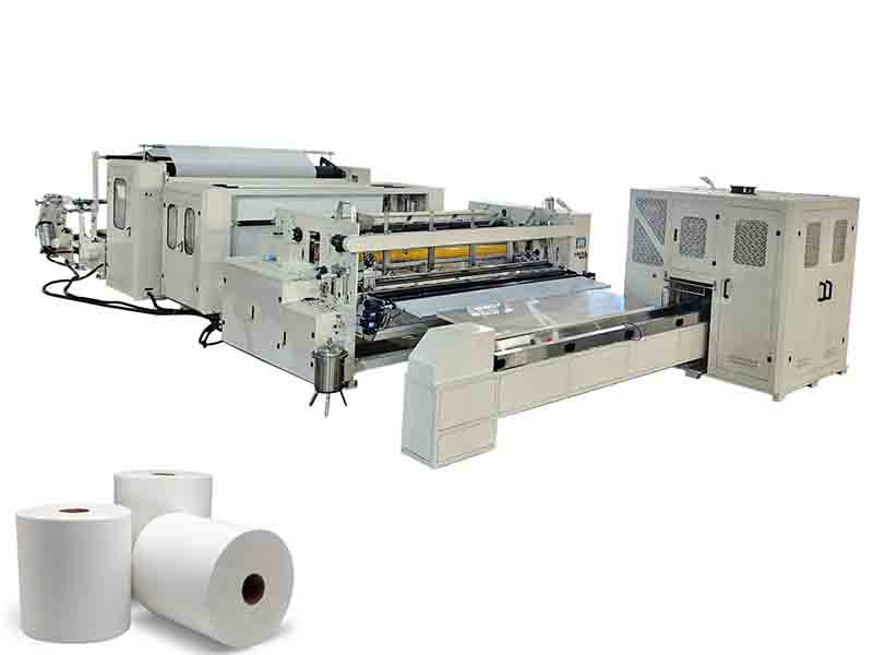Fully automatic paper log saw cutter lamination maxi roll making machine production line