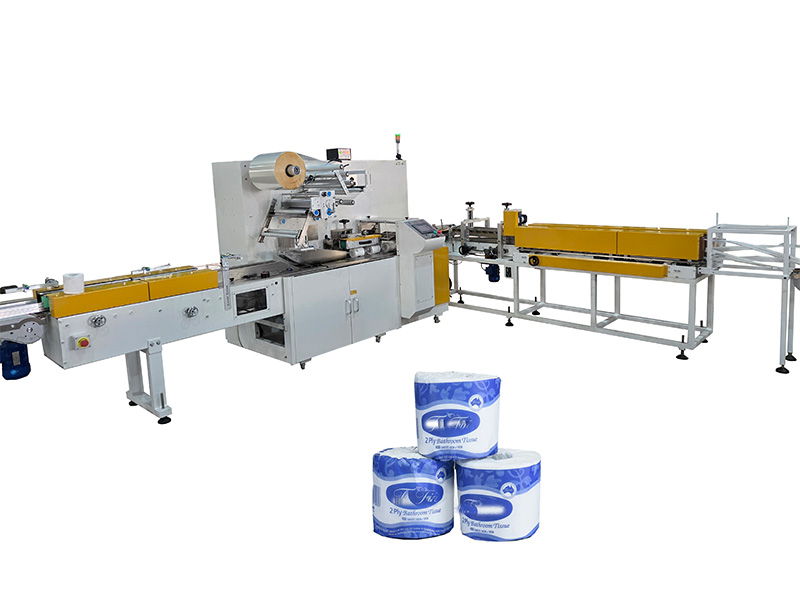 High speed individual roll wrapping toilet paper packing machine