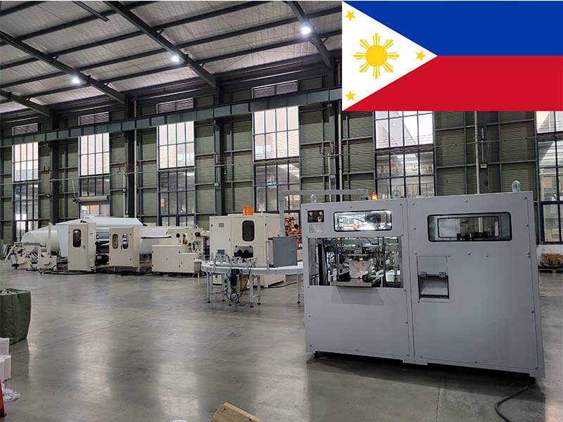 Full automatic 48 rolls small toilet paper production line in Philippine