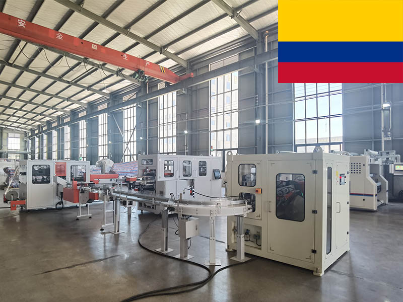 Automatic transfer lamination V fold facial tissue making machine production line in Colombia