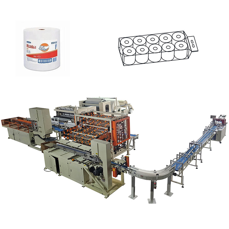 Línea de producción automática de máquinas para toallas de papel higiénico de rollo maxi de cocina pequeña