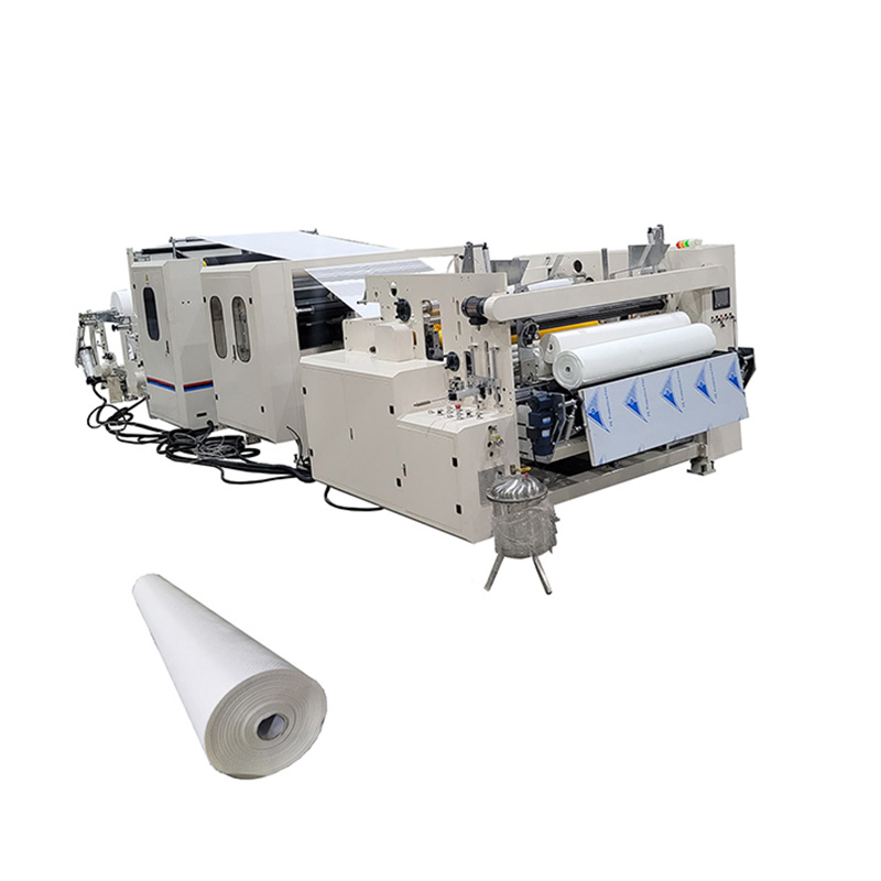 Máquina para fabricar toallas de cocina de papel higiénico con laminación de pegamento de alta velocidad