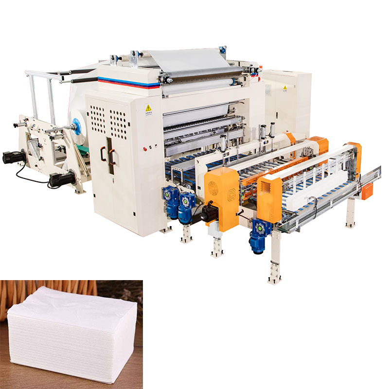Máquina plegadora de pañuelos faciales de transferencia automática