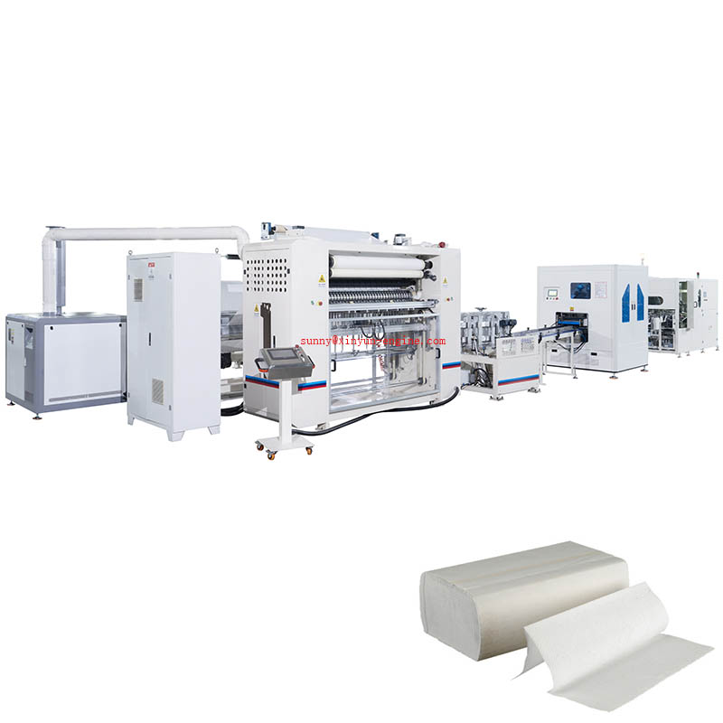 Línea de producción automática de papel Kraft y película de PE para embalaje de toallas de mano con pliegues N