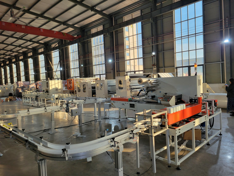 single toilet paper roll production line