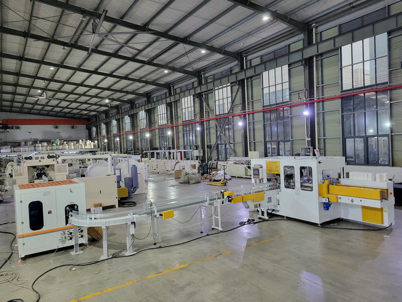This facial tissue production line runs efficiently